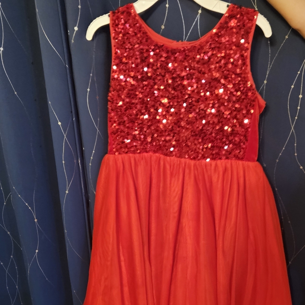 Cat & Jack Shimmering Red Sequin Top, SIZE 10/12. Worn Once